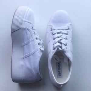 Steve Madden White Emmi Platform Shoes Size 9